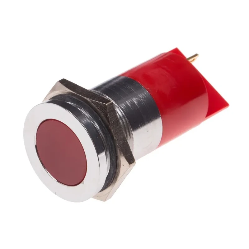RS PRO Red Panel Mount Indicator 12V 20mA Solder Tab Termination Flush Bezel 204-849