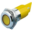 RS PRO Yellow Panel Mount Indicator, 24 V AC/DC, 20mA, Solder Tab Termination, Flush Bezel 204-855
