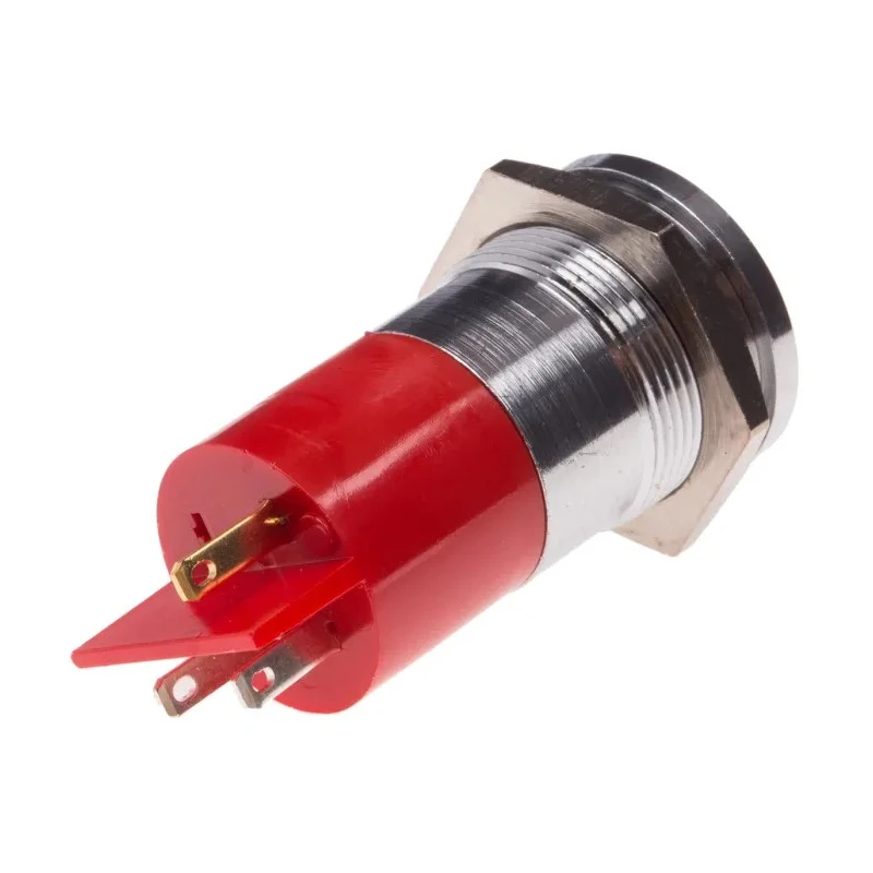 RS PRO Red Panel Mount Indicator 12V 20mA Solder Tab Termination Flush Bezel 204-849