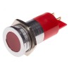 RS PRO Red Panel Mount Indicator Flush Bezel Silver 24 V AC/DC 20mA Solder Tab Termination 204-861