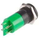 RS PRO Green Panel Mount Indicator 24 V AC/DC 20mA Solder Tab Flush Bezel 204-899