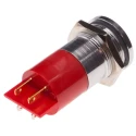 RS PRO Red Panel Mount Indicator Flush Bezel Silver 24 V AC/DC 20mA Solder Tab Termination 204-861