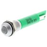 RS PRO Green Panel Mount Indicator, 24 V AC/DC, 20mA, Solder Tab Termination, IP67 Rated, Silver Bezel, 44mm Length 204-934