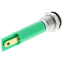 RS PRO Green Panel Mount Indicator, 24 V AC/DC, 20mA, Solder Tab Termination, IP67 Rated, Silver Bezel, 44mm Length 204-934