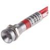 RS PRO Red Panel Mount Indicator 24 V AC/DC, 20mA, Solder Tab Termination, IP67 Recessed Silver Bezel 204-940