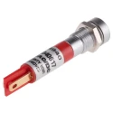 RS PRO Red Panel Mount Indicator 24 V AC/DC, 20mA, Solder Tab Termination, IP67 Recessed Silver Bezel 204-940