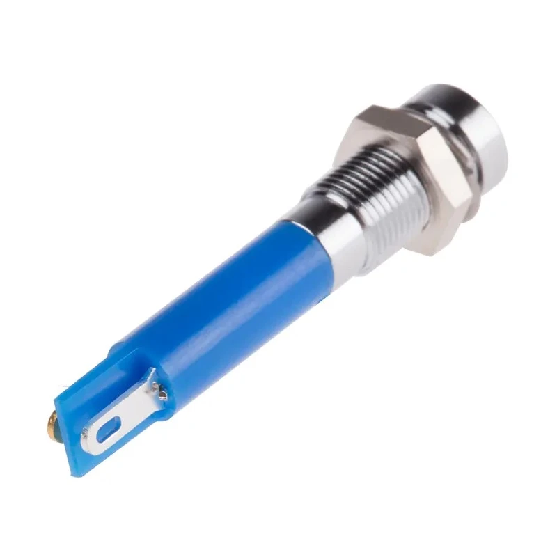 RS PRO Blue Panel Mount Indicator 24V DC 20mA Solder Tab Termination Recessed Bezel 205-044