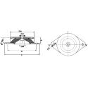 Paulstra Hutchinson Round M10 Anti-Vibration Mount Female Buffer Foot with 1250 daN Compression Load 22 mm OD 27.5 53360975