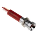 RS PRO Red Panel Mount Indicator 220V AC 3mA Recessed Bezel Silver 8mm Mount Hole 205-189