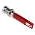 RS PRO Red Panel Mount Indicator 220V AC 3mA Recessed Bezel Silver 8mm Mount Hole 205-189