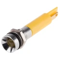 RS PRO Yellow Panel Mount Indicator 230V ac 3mA Recessed Bezel Silver 8mm Mount Hole 205-202