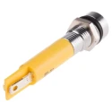 RS PRO Yellow Panel Mount Indicator 230V ac 3mA Recessed Bezel Silver 8mm Mount Hole 205-202