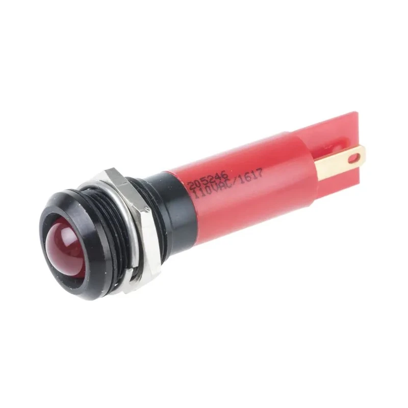RS PRO Red Panel Mount Indicator, 130V AC, 6mA, IP67 Rated, Prominent Bezel IP67
