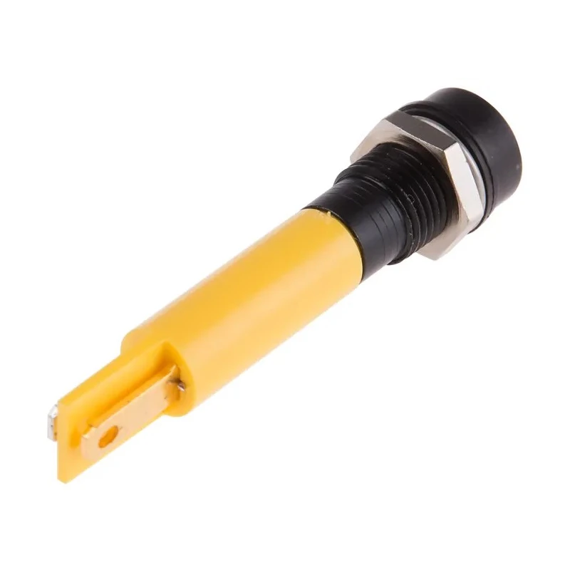 RS PRO Yellow Panel Mount Indicator 24 V AC/DC, 20mA, Solder Tab Termination, IP67, Recessed 205-274