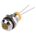 RS PRO Yellow Panel Mount Indicator 2V dc 20mA IP67 Prominent Bezel Silver 30.5mm 205-325