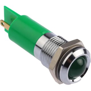 RS PRO Green Panel Mount Indicator, 24 V dc, 36 V dc, Prominent Silver Bezel, 14 mm Mount Hole 205-432
