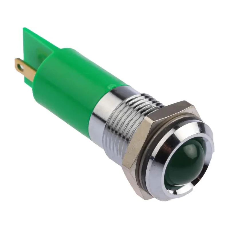 RS PRO Green Panel Mount Indicator, 24 V dc, 36 V dc, Prominent Silver Bezel, 14 mm Mount Hole 205-432