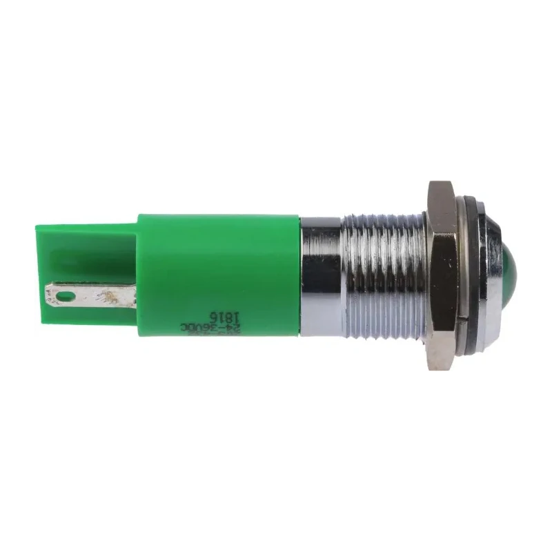 RS PRO Green Panel Mount Indicator, 24 V dc, 36 V dc, Prominent Silver Bezel, 14 mm Mount Hole 205-432