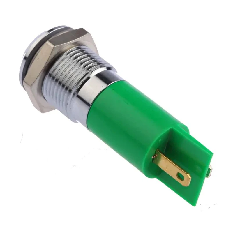 RS PRO Green Panel Mount Indicator, 24 V dc, 36 V dc, Prominent Silver Bezel, 14 mm Mount Hole 205-432