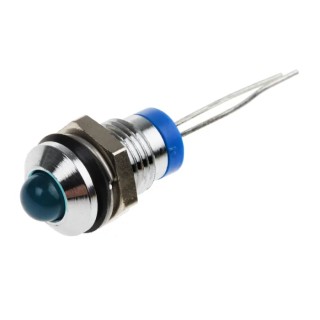 RS PRO Blue Panel Mount Indicator, 2V dc, 20mA, IP67, Prominent Bezel, Silver Bezel RS PRO IP67