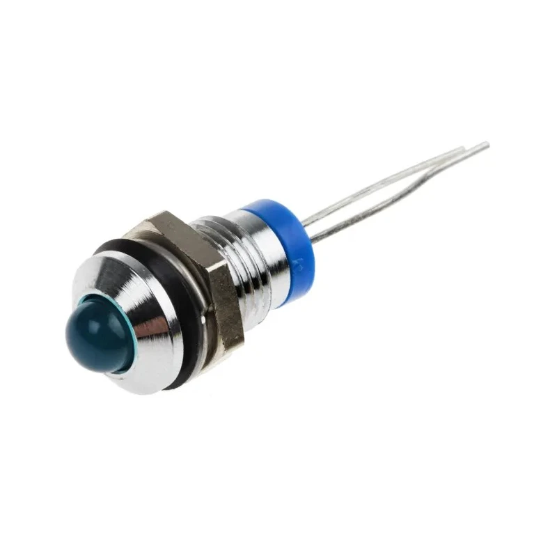 RS PRO Blue Panel Mount Indicator, 2V dc, 20mA, IP67, Prominent Bezel, Silver Bezel RS PRO IP67