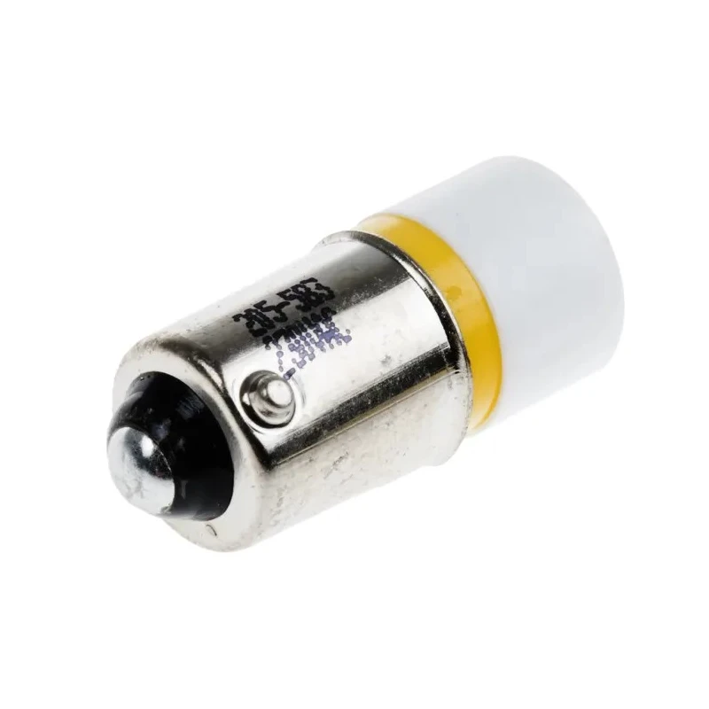 RS PRO Yellow Indicator Lamp Single Chip 230V AC BA9 Base 10mm Diameter 205-583