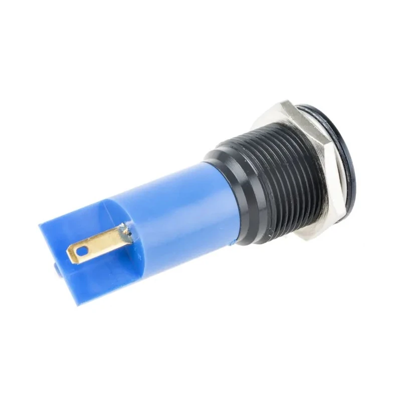 RS PRO Blue Panel Mount Indicator 230V AC 115V DC 3mA Solder Tab Termination IP67 Prominent Bezel 205-662