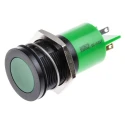 RS PRO Green Panel Mount Indicator 230V AC 3mA IP67 Flush Black Bezel 205-678