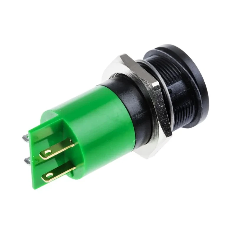 RS PRO Green Panel Mount Indicator 230V AC 3mA IP67 Flush Black Bezel 205-678