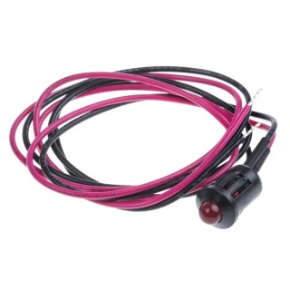 RS PRO Red Panel Mount Indicator 6V dc 16mA Lead Wire Termination Prominent Bezel 205-684