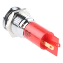 RS PRO Red Panel Mount Indicator 24 V AC/DC, 20mA, Silver Prominent Bezel, 16 mm Mount Hole Size 205-707