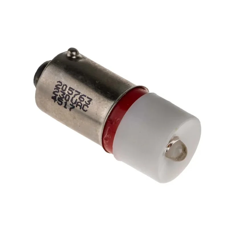 RS PRO Red Indicator Lamp Single Chip 230V AC BA9 Base 10mm Diameter 205-763