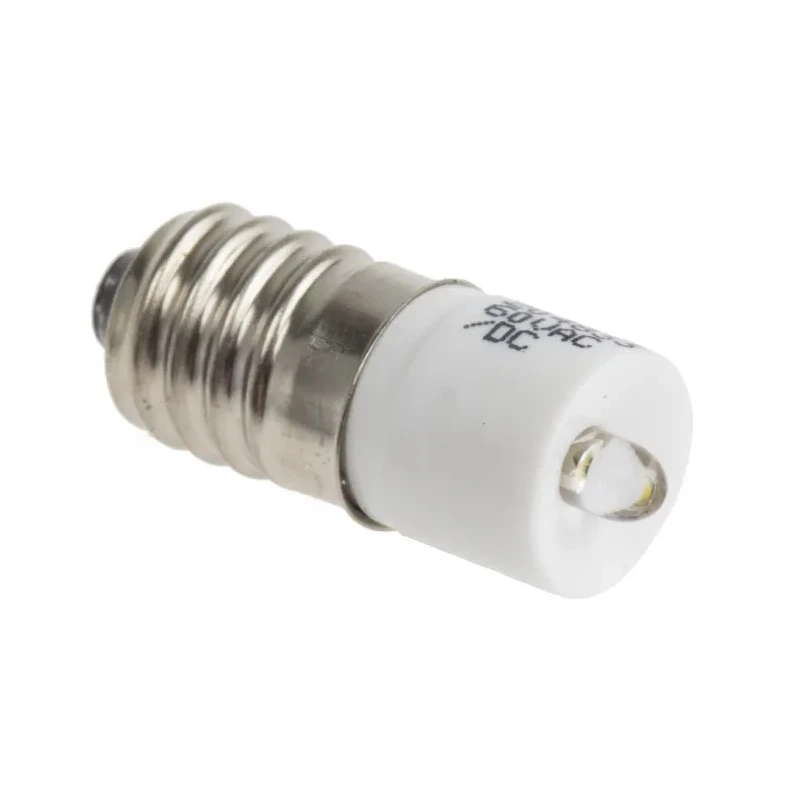 RS PRO White Indicator Lamp Single Chip, E10 Base, 10 mm Diameter, 60 V AC/DC 204-833
