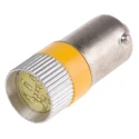 RS PRO Yellow Indicator Lamp Multichip, 28V DC, BA9 Base, 10mm Diameter 205-072