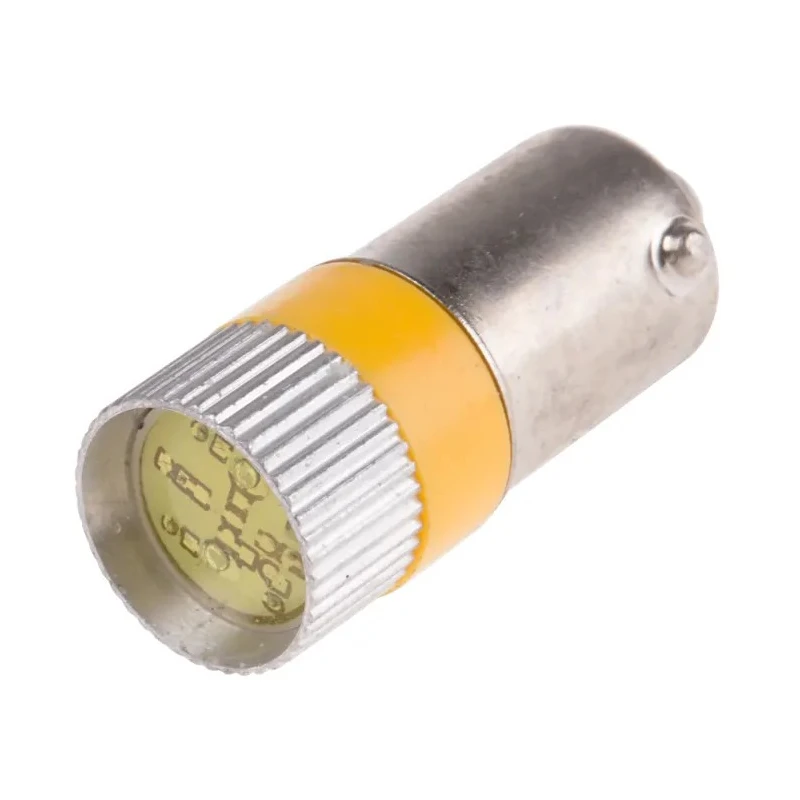 RS PRO Yellow Indicator Lamp Multichip, 28V DC, BA9 Base, 10mm Diameter 205-072