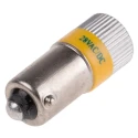RS PRO Yellow Indicator Lamp Multichip, 28V DC, BA9 Base, 10mm Diameter 205-072