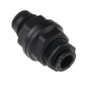 Legris Pneumatic Bulkhead Connector Series Male/Female, Push-in 6 mm Tube Connection, Technical Polymer, Nickel Finish LF3000