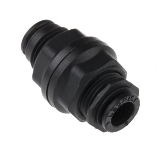 Legris Pneumatic Bulkhead Connector Series Male/Female, Push-in 6 mm Tube Connection, Technical Polymer, Nickel Finish LF3000