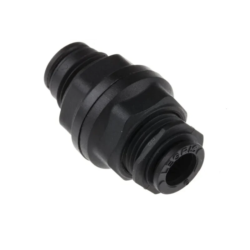 Legris Pneumatic Bulkhead Connector Series Male/Female, Push-in 6 mm Tube Connection, Technical Polymer, Nickel Finish LF3000