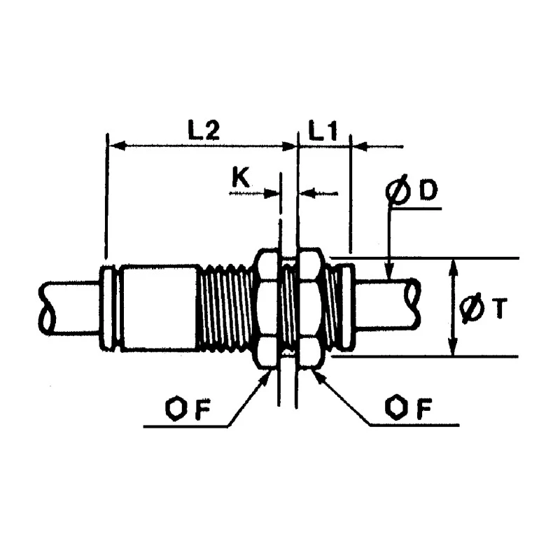 Legris Pneumatic Bulkhead Connector Series Male/Female, Push-in 6 mm Tube Connection, Technical Polymer, Nickel Finish LF3000