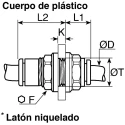 Legris Pneumatic Fitting LF3000 Series Male/Female Push In 4 mm Technical Polymer 20 bar 80°C Nickel Finish LF3000