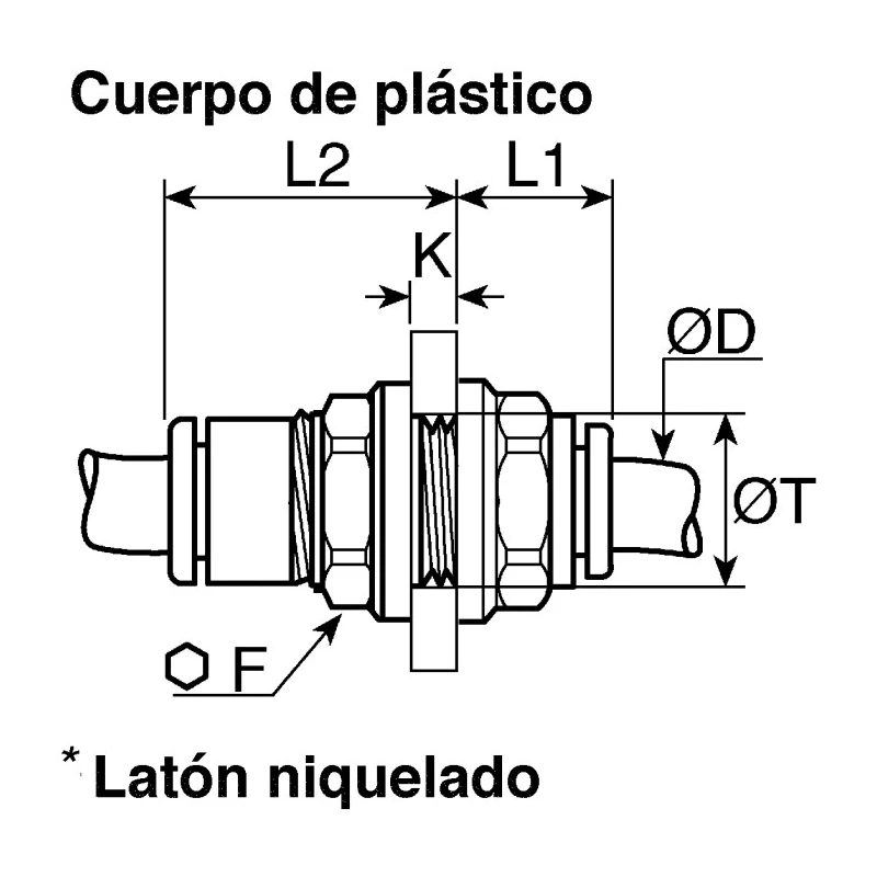 Legris Pneumatic Fitting LF3000 Series Male/Female Push In 4 mm Technical Polymer 20 bar 80°C Nickel Finish LF3000