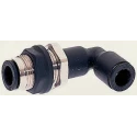 Legris Pneumatic Fitting LF3000 Series Male/Female Push-In 10mm Technical Polymer Nickel Finish LF3000