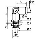 Legris Pneumatic Fitting LF3000 Series Male/Female Push-In 10mm Technical Polymer Nickel Finish LF3000