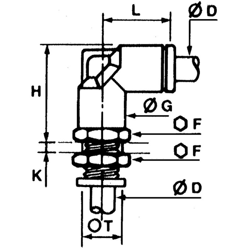 Legris Pneumatic Fitting LF3000 Series Male/Female Push-In 10mm Technical Polymer Nickel Finish LF3000