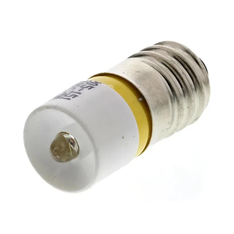 RS PRO Yellow Indicator Lamp Single Chip LED Indicator Light E10 Base 10 mm Diameter 205-151