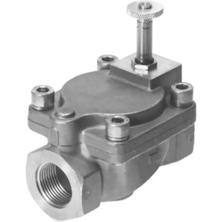 Festo Pneumatic Solenoid Valve Monostable 2/2 Closed Electric 24V Stainless Steel Body VZWM-L-M22C-G1-F5-R1