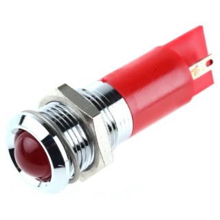 RS PRO Red Panel Mount Indicator 24V AC 20mA Silver Bezel Prominent Style 205-870