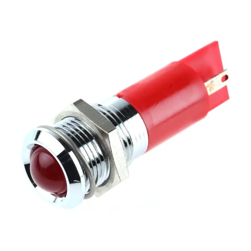 RS PRO Red Panel Mount Indicator 24V AC 20mA Silver Bezel Prominent Style 205-870