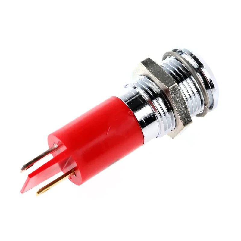 RS PRO Red Panel Mount Indicator 24V AC 20mA Silver Bezel Prominent Style 205-870